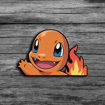 Charmander Peeker on wooden background